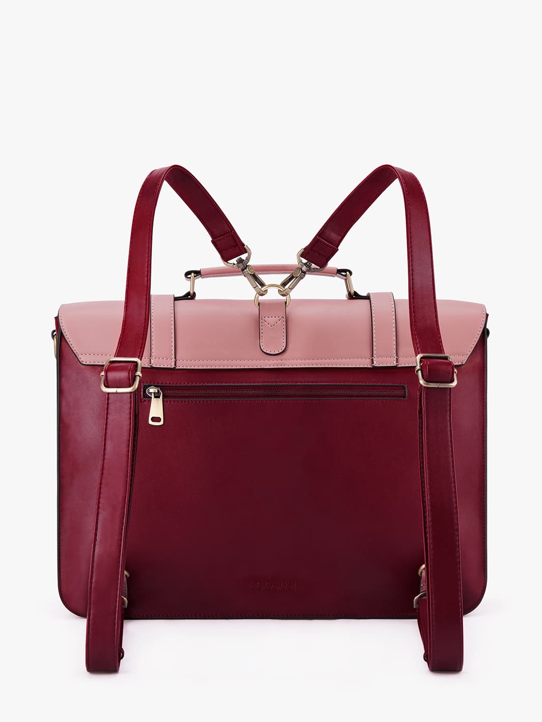 Sombre Vintage 15.6 inch Pink Backpack in Removable Shoulder Strap - Ecosusi