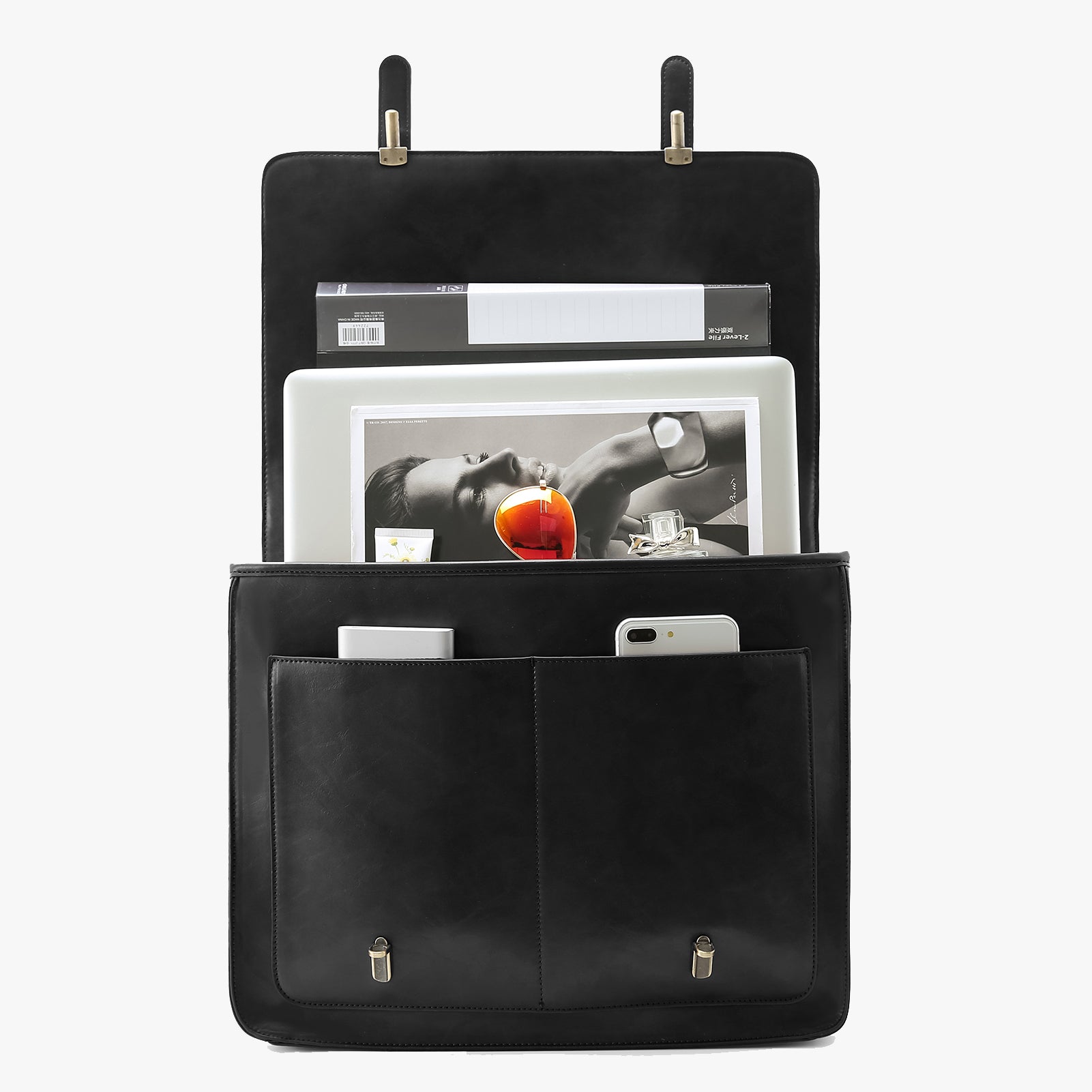 Women's PU Detachable Bow Big Briefcase