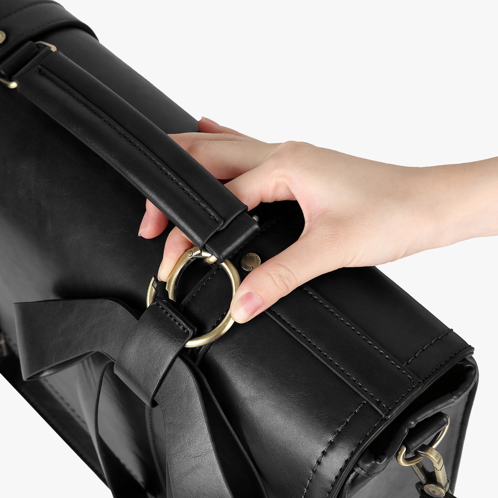 Women's PU Detachable Bow Big Briefcase